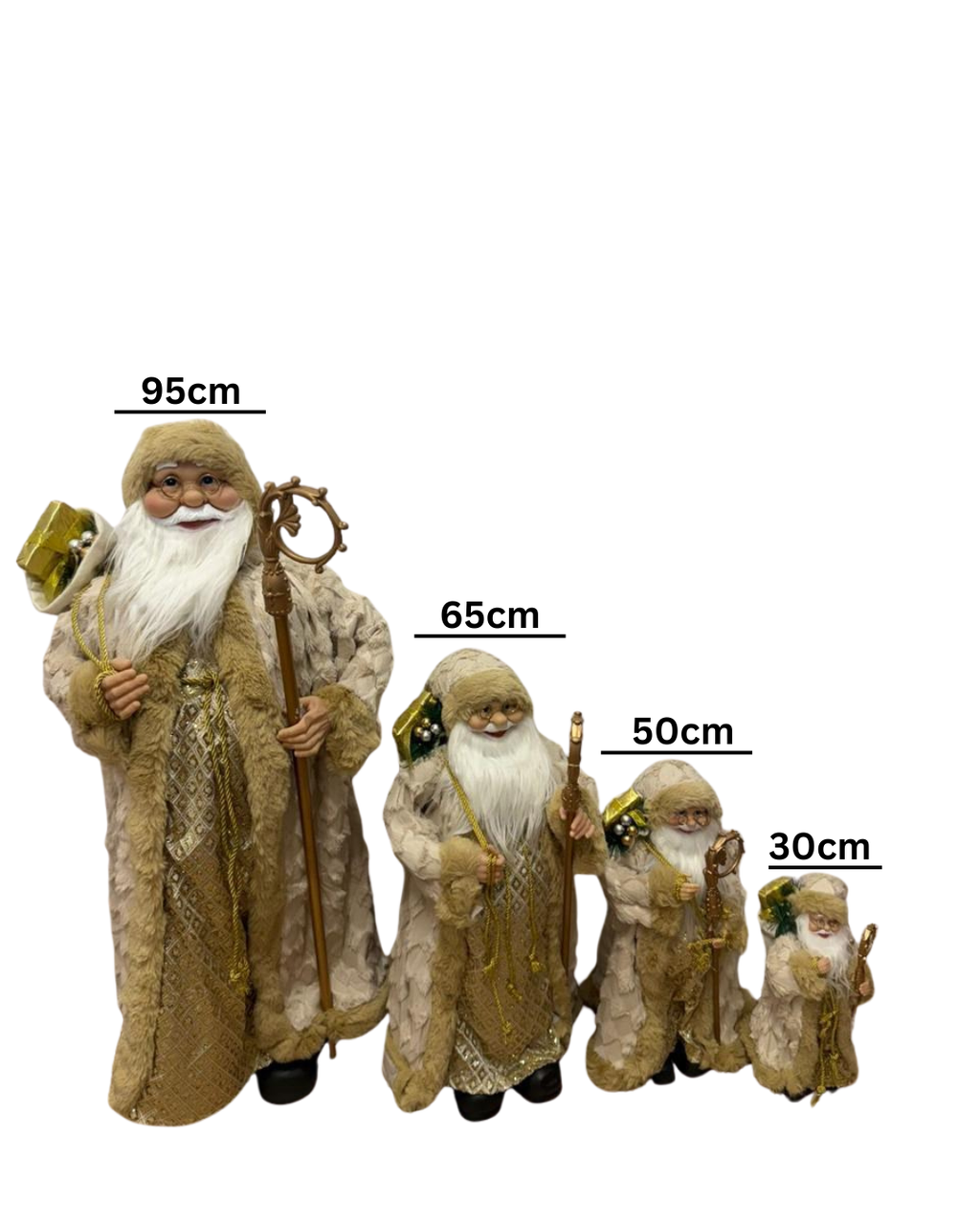 Babagjyshi Dekorativ në 4 Madhësi – 30cm / 50cm / 65cm / 95cm – Dekor Festiv Premium