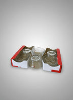 Set me 6 Mini Tasa të vegjël Qelqi me Gdhendje – Elegant & Praktik për Shërbim