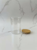 Kavanoz Qelqi me Kapak Bambuje – Organizim Elegant për Kuzhinë