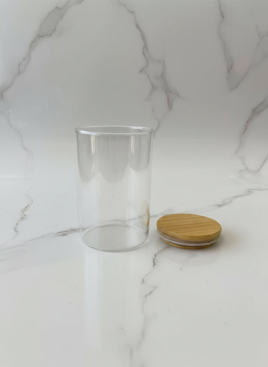 Kavanoz Qelqi me Kapak Bambuje – Organizim Elegant për Kuzhinë