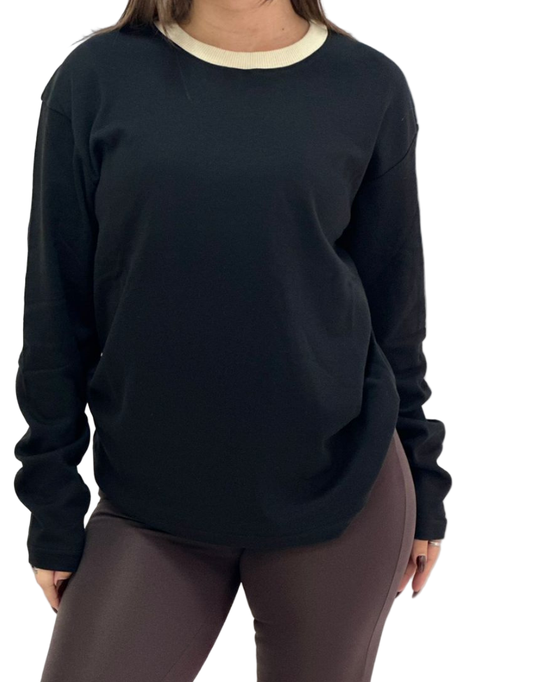 Bluze Unisex me Mëngë të Gjata & Jakë Kontrastuese