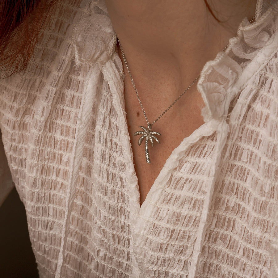 Varëse Silver 925 me Palmë – Palm Tree Pendant Necklace