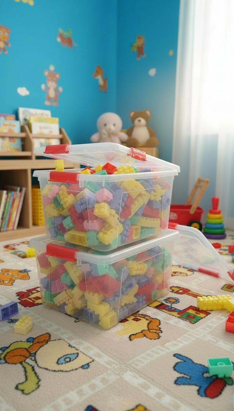 Kuti lodrash me kuba ndërtimi për fëmijë – Ngjyra të ndryshme