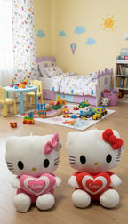 Hello Kitty Pellush 35cm – Me Zemër “Love”, Ngjyrë Rozë ose Të Kuqe