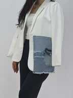 Xhakete e bardhe me detaj xhins