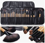 Set Profesional Furçash Make-up – 24 Copë me Dorëza Druri & Çantë Organizimi