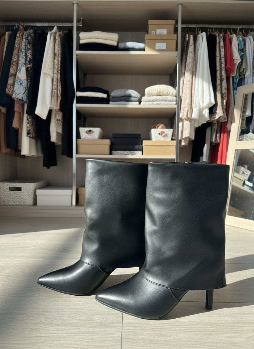 Çizme të Shkurtra me Take të Hollë – Model Elegance | Ngjyra Black & Camel