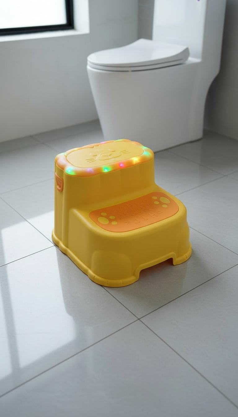 Stol 2-Shkallësh për Fëmijë me Drita LED – Antirrëshqitës & i Sigurt