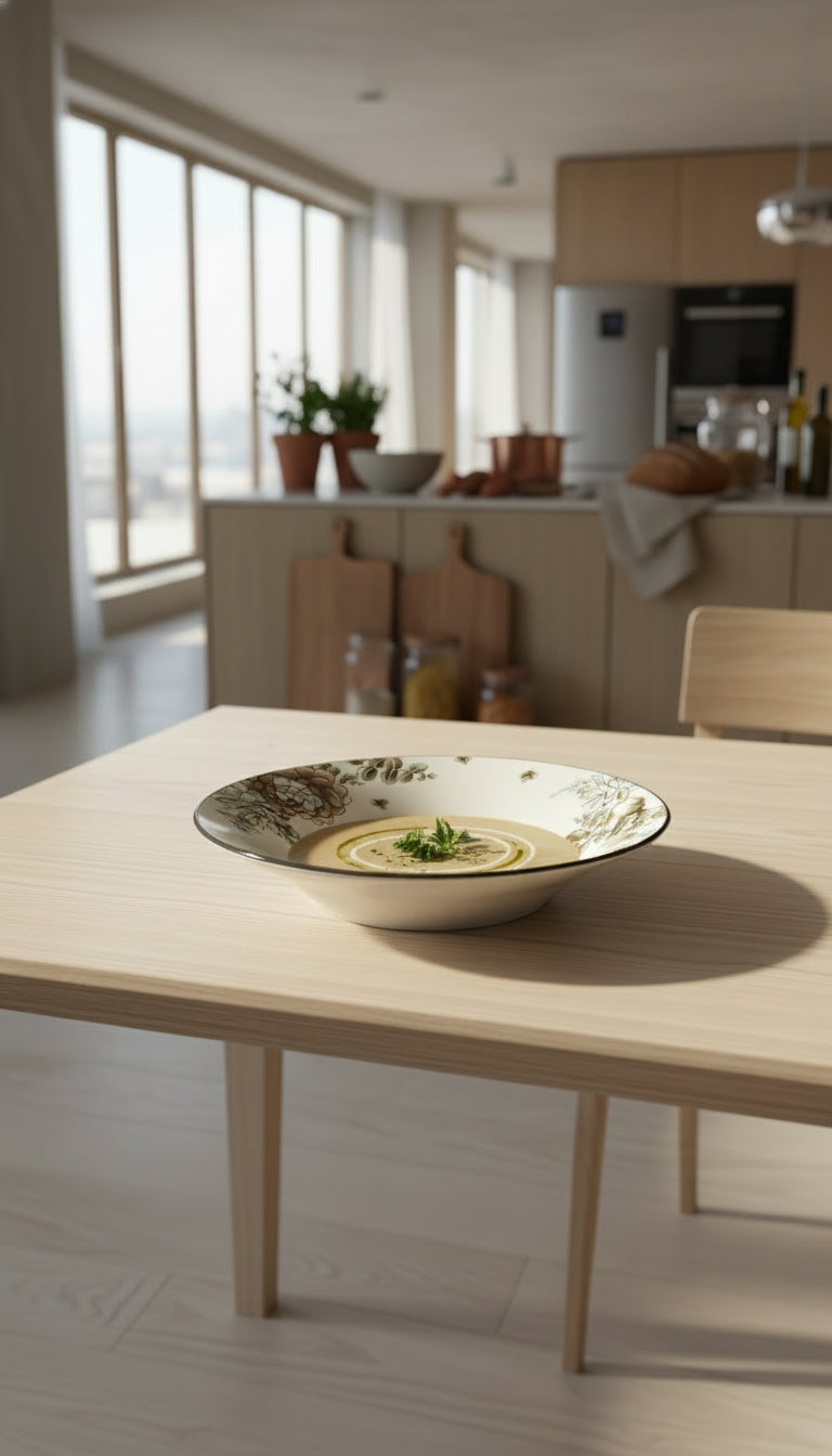 Pjatë Porcelan Elegant me Motive Florale