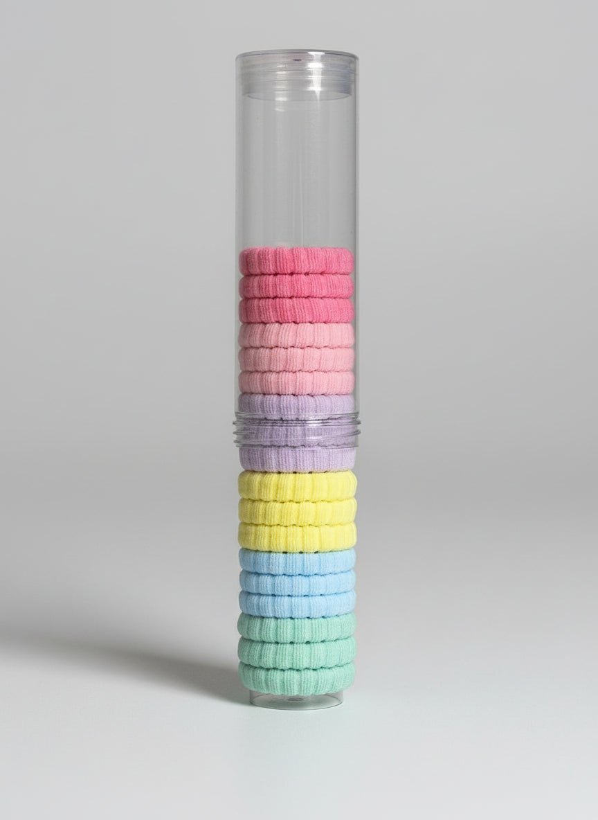 Set Llastikësh Flokësh Pastel – 6 Ngjyra, Pa Dëmtuar Flokët