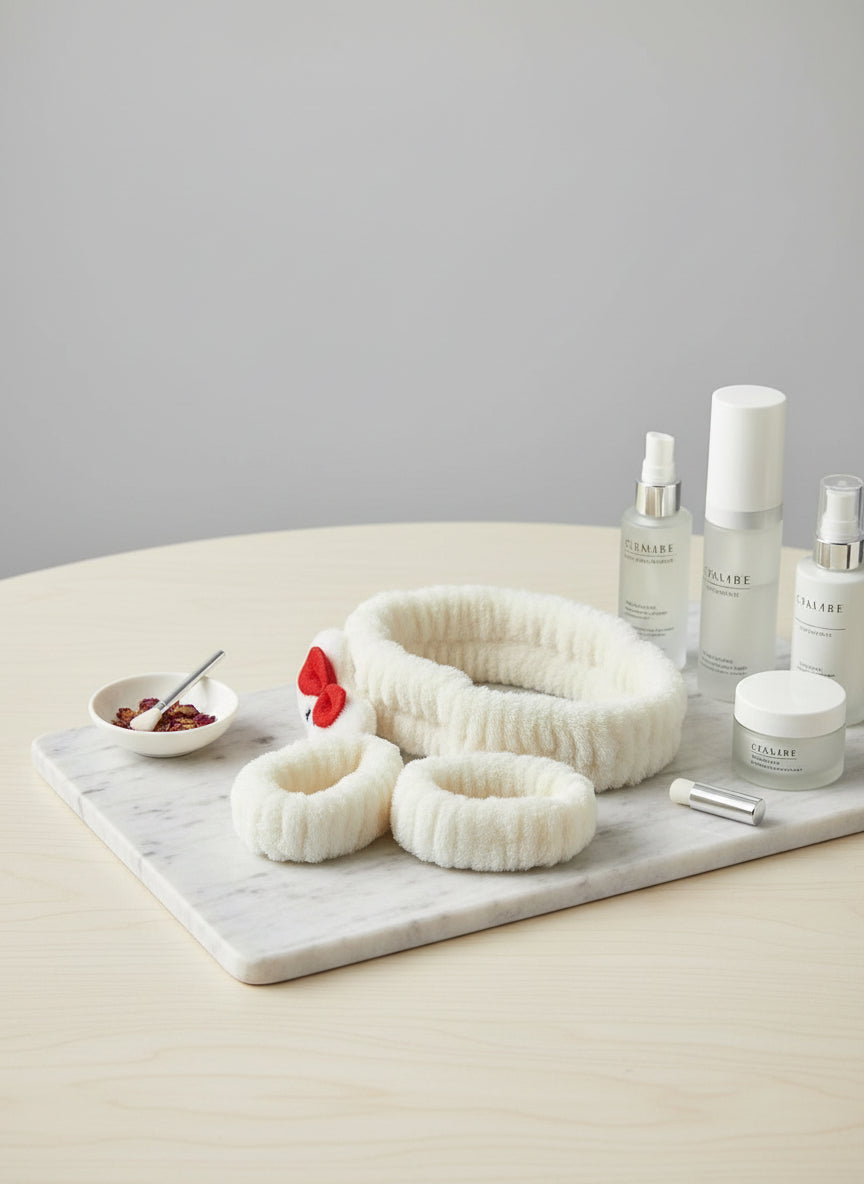 Set Aksesorësh Flokësh – Bandë & Scrunchies Pelushi me Dizajn Arushi